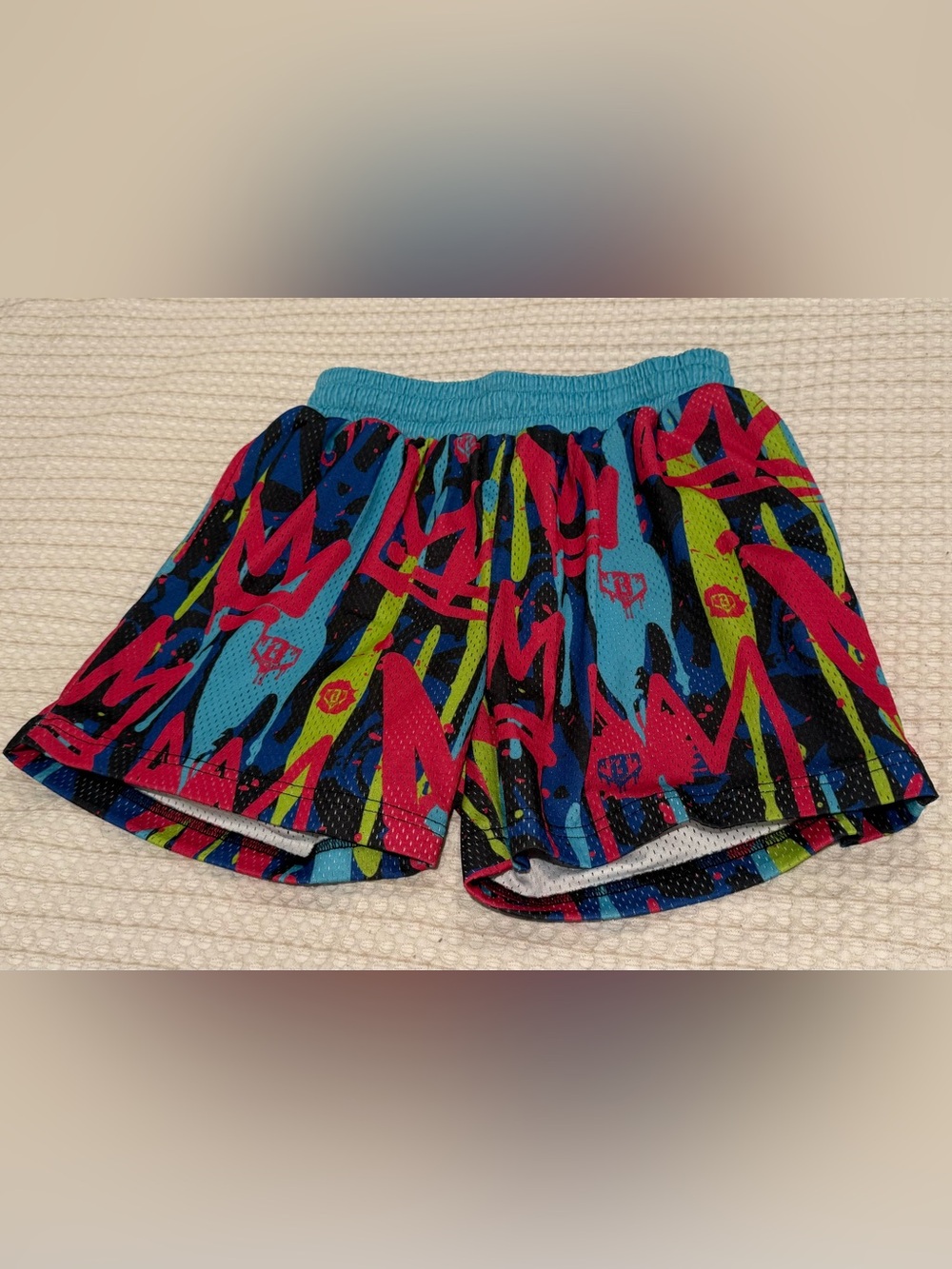 Baseball Lifestyle Men’s Multicolor Athletic Mesh Shorts - Bright Graphic Print